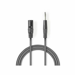 Cablu XLR Nedis Stereo 3pini Tata - 6.35mm Tata 5m Gri
