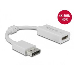 Adaptor Delock Displayport 1.4 la HDMI-A 19Pin Female 4K 60Hz cu HDR T-M Alb