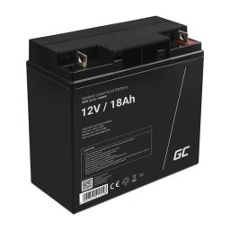 Baterie Reincarcabila Green Cell AGM 12V 18Ah Fara Mentenanta pentru UPS ALARM Negru