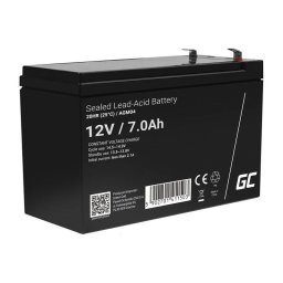 Baterie Reincarcabila Green Cell AGM 12V 7Ah fara Mentenanta pentru UPS ALARM Negru