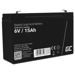 Acumulator Plumb Acid Green Cell AGM40 UPS VRLA 6V 15AH Negru