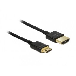 Cablu Delock HDMI la mini HDMI-C T-T 3D 4K 1.5m Slim Premium Negru