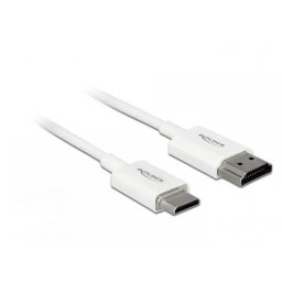 Cablu Delock HDMI la mini HDMI-C T-T 3D 4K 2m Slim Premium Alb