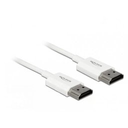 Cablu Delock HDMI v2.0 3D 4K T-T 3m Activ Slim Premium Alb