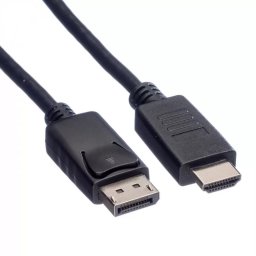 Cablu ROLINE Displayport la HDMI 2m T-T Negru
