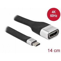 Adaptor Delock USB type C la HDMI 4K60Hz HDR T-M 13cm Negru