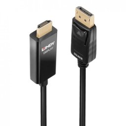 Cablu Lindy Activ DisplayPort la HDMI 4K@60Hz cu HDR T-T 0.5m Negru