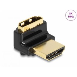 Adaptor Delock HDMI 8K60Hz T-M Unghi 90 Grade Sus Metalic Negru