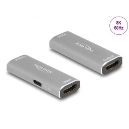 Repeater Delock HDMI 8K60Hz/4K144Hz max. 20m Gri