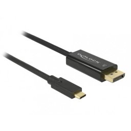 Cablu Delock USB tip C la Displayport (DP Alt Mode) 4K 60 Hz T-T 2m Negru