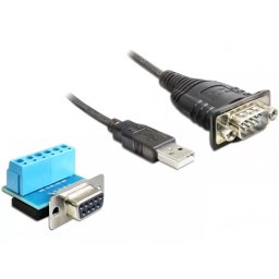 Cablu Date Delock USB A Serial RS-422/485 0.8m Negru