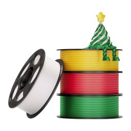 Set Filamente PLA Silk pentru Imprimanta 3D AnyCubic IPHSCSD-103-4 4Kg Rosu/Verde/Alb/Auriu