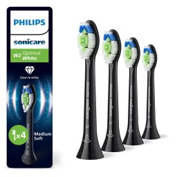 Set Capete de Rezerva pentru Periuta Electrica Philips Sonicare Optimal White HX6064/88 4 Bucati Negru