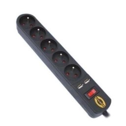 Prelungitor Power strip with surge protector ORVALDI ORV-5 1,5m with USB charger