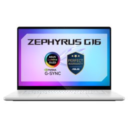 Notebook ROG Zephyrus G16 (2026) GU606AW-TB068X, Intel Core Ultra 9 386H, 16 inch, RAM 64GB, SSD 1TB, nVidia GeForce RTX 5080 16GB, Windows 11 Pro, Platinum White