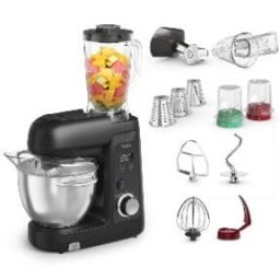 Robot de bucatarie Robot de bucatarie Tefal Bake Partner+ QB5458F0, 1100 W, 4.6 L, cantar incorporat, functie Smart Bake Detect, accesorii complete, negru