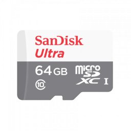 Card Memorie microSDXC SanDisk Ultra, 64Gb, Clasa 10, Cu Adaptor SDSQUNR-064G-GN6TA