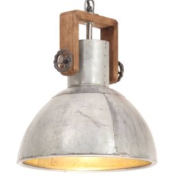Lampa suspendata industriala, 25 W, argintiu, rotund, 30 cm E27 GartenMobel Dekor
