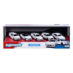 Set 5 masinute metalice Majorette Nissan, scara 1:64, albe