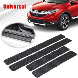Set 4 protectii praguri auto universale Carbon 3D negre, autoadezive