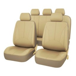 Set 11 huse universale scaun auto bej din piele ecologica AG338F