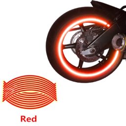 Set 16 benzi reflectorizante rosii pentru jante auto si moto, 16-18 inch