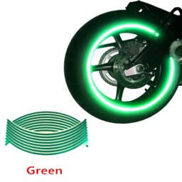 Set 16 ornamente reflectorizante verzi pentru jante auto si moto