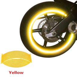 Set 16 ornamente reflectorizante pentru jante auto si moto, galben