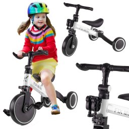 Tricicleta copii 3 în 1 TRIKE FIX MINI reglabila, alba