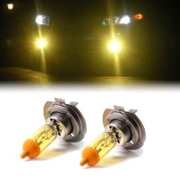 Set 2 becuri H7 galbene 12V 55W pentru proiectoare de ceata auto