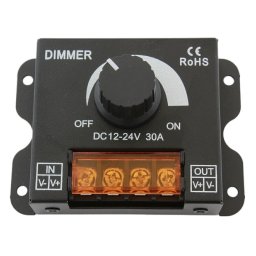 Dimmer LED manual 12V/24V, 30A, 360W/720W, control rotativ