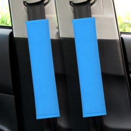Set 2 perne de protectie pentru centura auto, albastre, montaj Velcro
