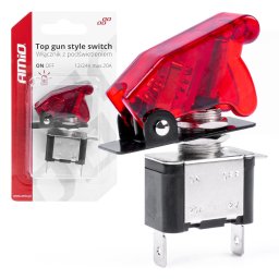 Comutator iluminat cu protectie TOP GUN 12V-24V 20A rosu auto ATV