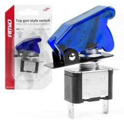 Comutator iluminat cu protectie TOP GUN 12V-24V, albastru, auto ATV