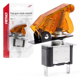 Comutator auto iluminat TOP GUN 12V-24V cu protectie, portocaliu