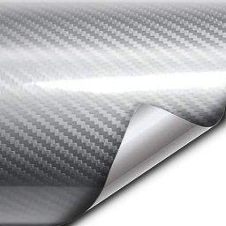 Folie colantare auto carbon 5D argintie, aspect lacuit, 3,0 x 1,52 m
