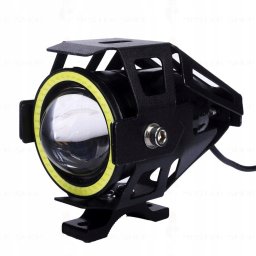 Proiector LED cu lupa 12V, Angel Eye alb si Devil Eye rosu pentru Off-Road