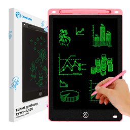 Tableta grafica LCD 10 inch pentru copii, roz, cu stylus si blocare ecran
