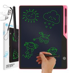 Tableta grafica LCD 16 inch pentru copii, roz, cu stylus si blocare ecran