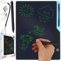 Tableta grafica LCD 16 inch pentru copii, albastra, cu stylus inclus