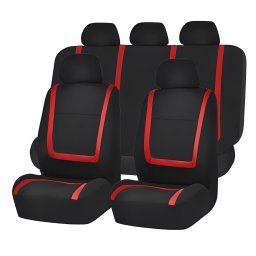 Set huse scaun auto universale 9 piese Red Line, negru-rosu