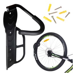 Suport bicicleta de perete rabatabil din metal, negru, 25 kg
