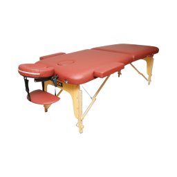 Masa de masaj pliabila Thor, 2 zone, cadru din lemn, Burgundy, 60x213 cm