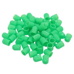 Set 100 capace ventil verzi din plastic pentru auto, moto, bicicleta si camion