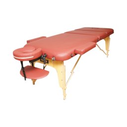Masa de masaj pliabila Thor, 3 zone, cadru din lemn, Burgundy, 60x213 cm
