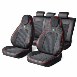 Set huse scaune auto Blaze Torque universale, sport, negru/rosu