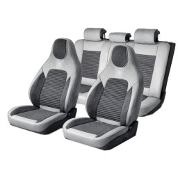 Set huse scaune auto Blaze Elite universale, piele ecologica, Gri/Crem
