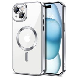 Husa Husa pentru iPhone 16 - Techsuit Luxury Crystal MagSafe - Silver