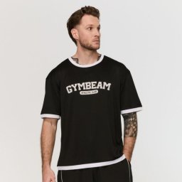 GymBeam Tricou oversized Varsity Black L