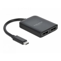 Adaptor Delock USB-C la 2 x DisplayPort MST / VXP Negru